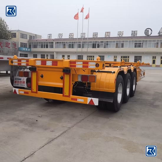 Patec Brand Container Chassis Trailer 40FT 3 Axles Skeleton Trailer 40tons 50tons Skeleton Container Semi Trailer for Transporting Containers
