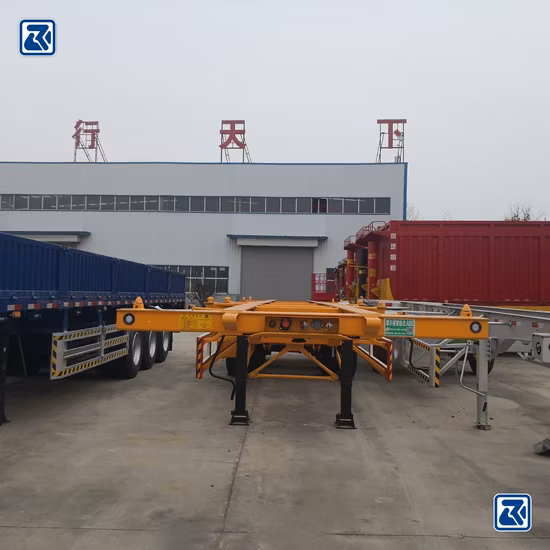 Patec Brand Container Chassis Trailer 40FT 3 Axles Skeleton Trailer 40tons 50tons Skeleton Container Semi Trailer for Transporting Containers